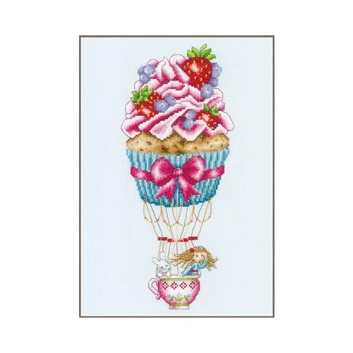 Kit punto de cruz Globo de cupcake