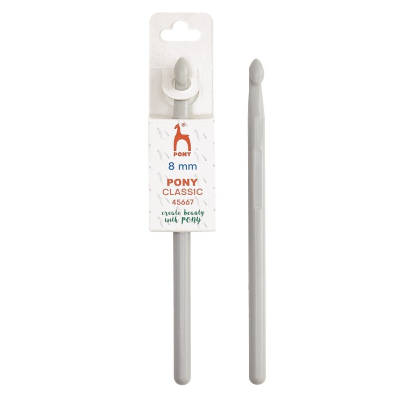 Ganchillo plastico 15 cm . grosor 8mm