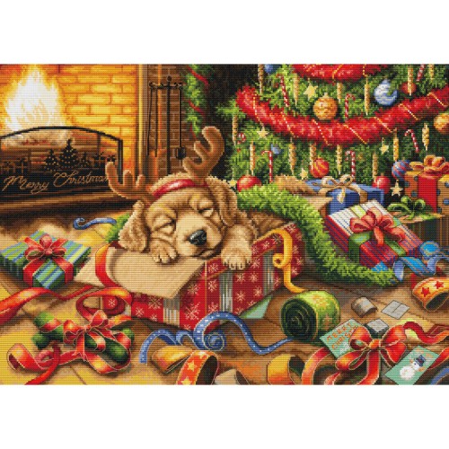 Kit punto de cruz El pequeño alborotador de Papá Noel