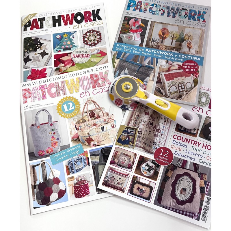 Pack Oferta 4 revistas Patchwork en Casa + Cutter 45mm