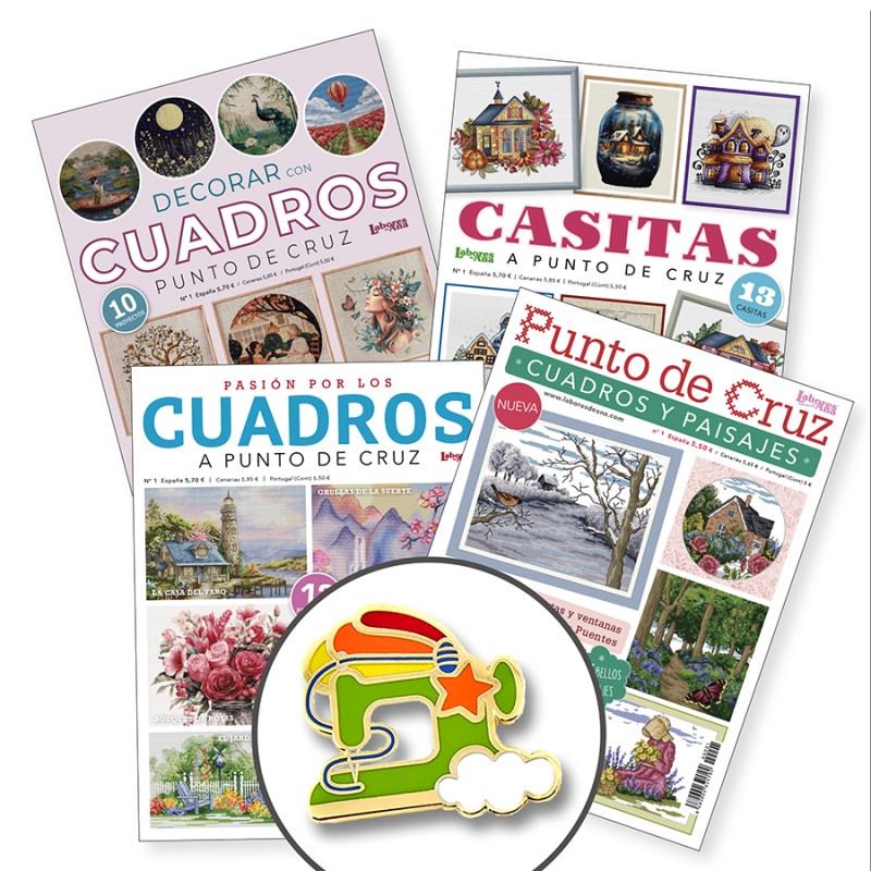 Pack Oferta 4 revistas ESPECIAL CUADROS + Pin imán para agujas