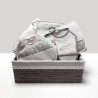 Conjunto Canastilla estrellas gris