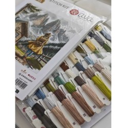 Kit punto de cruz Bajo el cielo de la montaña