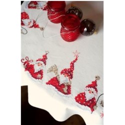 Kit punto de cruz Mantelería Papa Noel