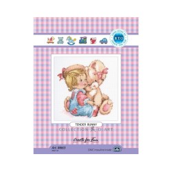 Kit punto de cruz Niña con peluche bunny