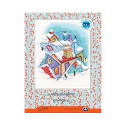 Kit punto de cruz Nieve en los tejados