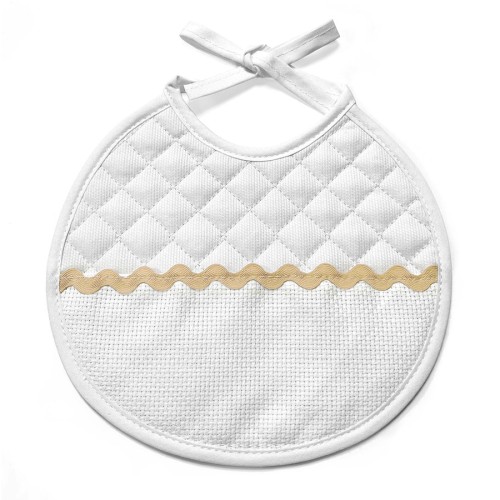 Baberín zig zag beige