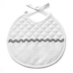 Baberín zig zag gris