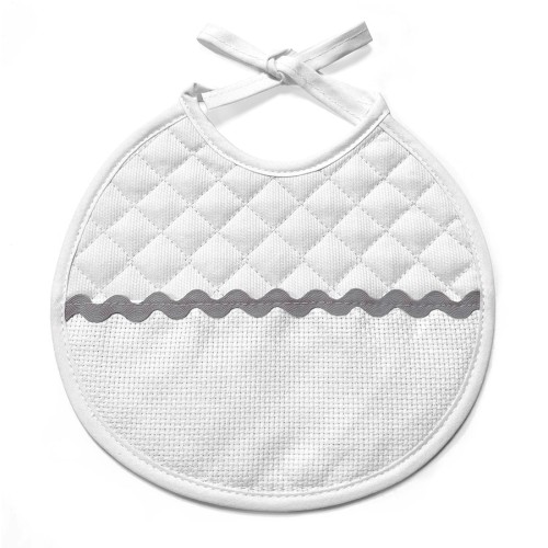 Baberín zig zag gris