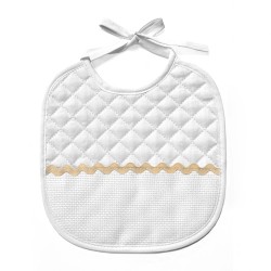 Babero zig zag beige