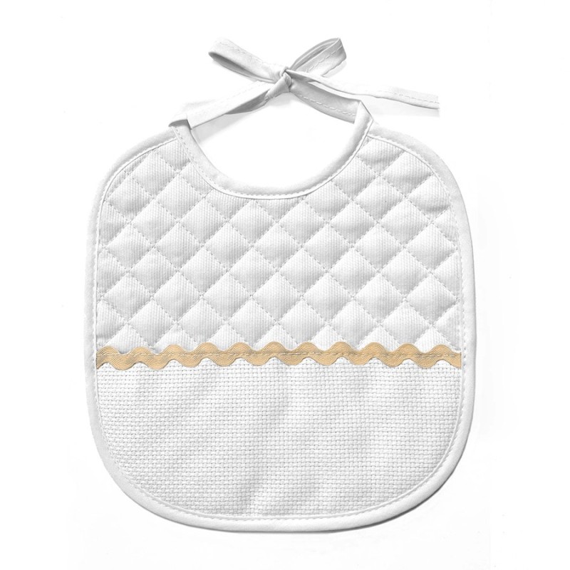 Babero zig zag beige