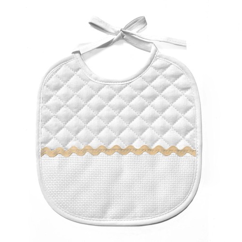 Babero zig zag beige