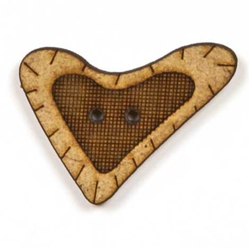 Botón madera corazón