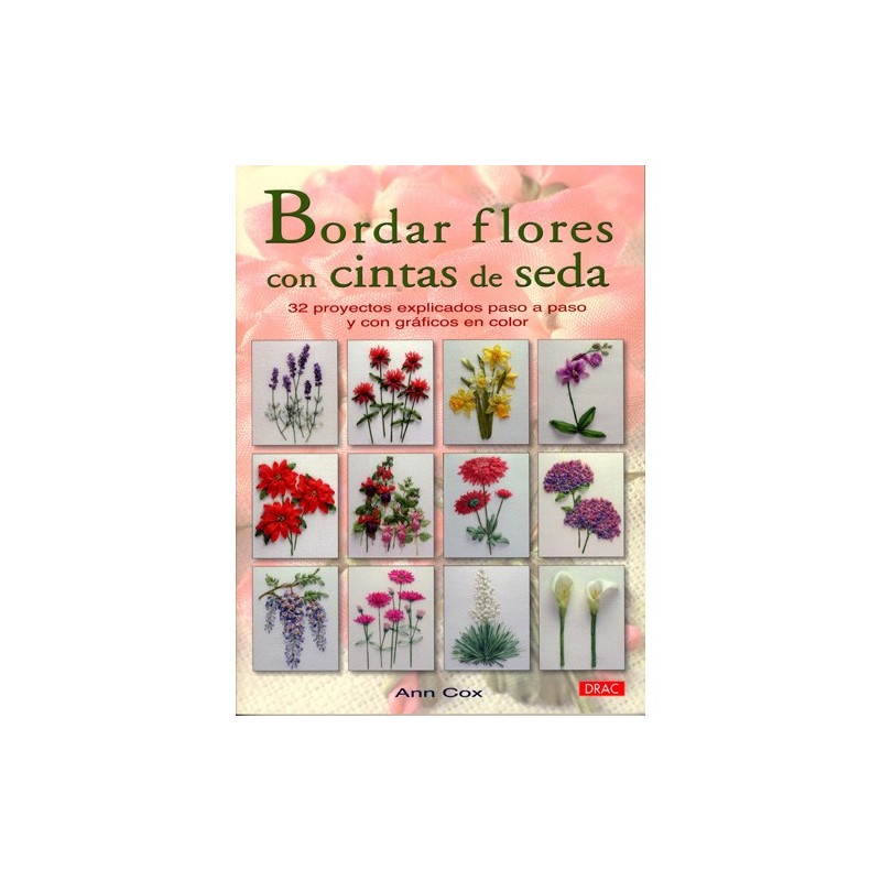 Bordar flores con cintas de seda