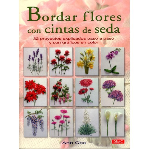 Bordar flores con cintas de seda