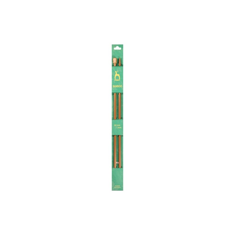 2 agujas bambu de tricotar de 33 cm. grosor 7mm
