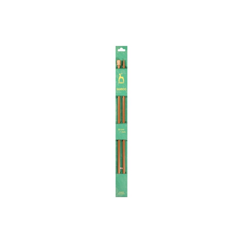 2 agujas bambu de tricotar de 33 cm. grosor 7mm