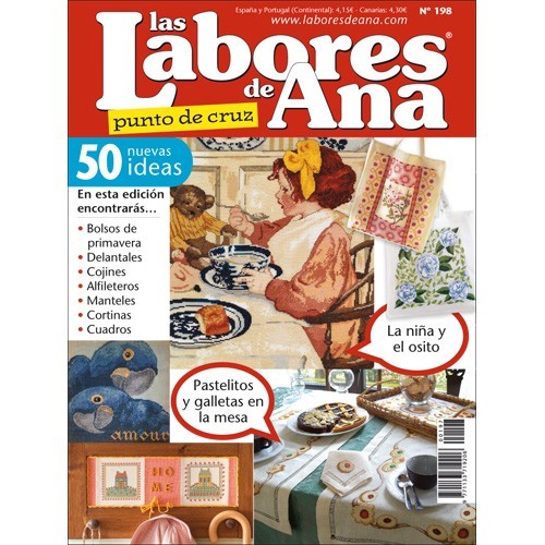 Revista punto de cruz Las Labores de Ana nº 198