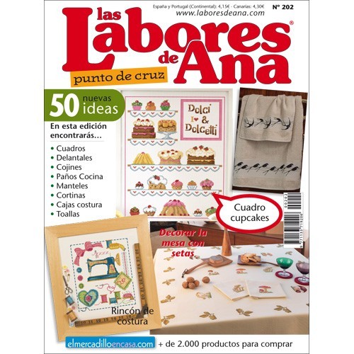 Revista punto de cruz Las Labores de Ana nº 202