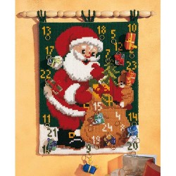 Kit punto de cruz Panel adviento Papa Noel