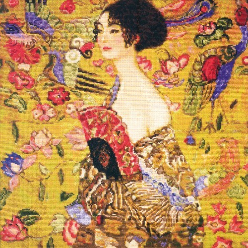 Kit Punto de cruz La dama del abanico de Klimt
