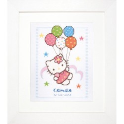 Hello Kitty Kit punto de cruz Natalicio con globos