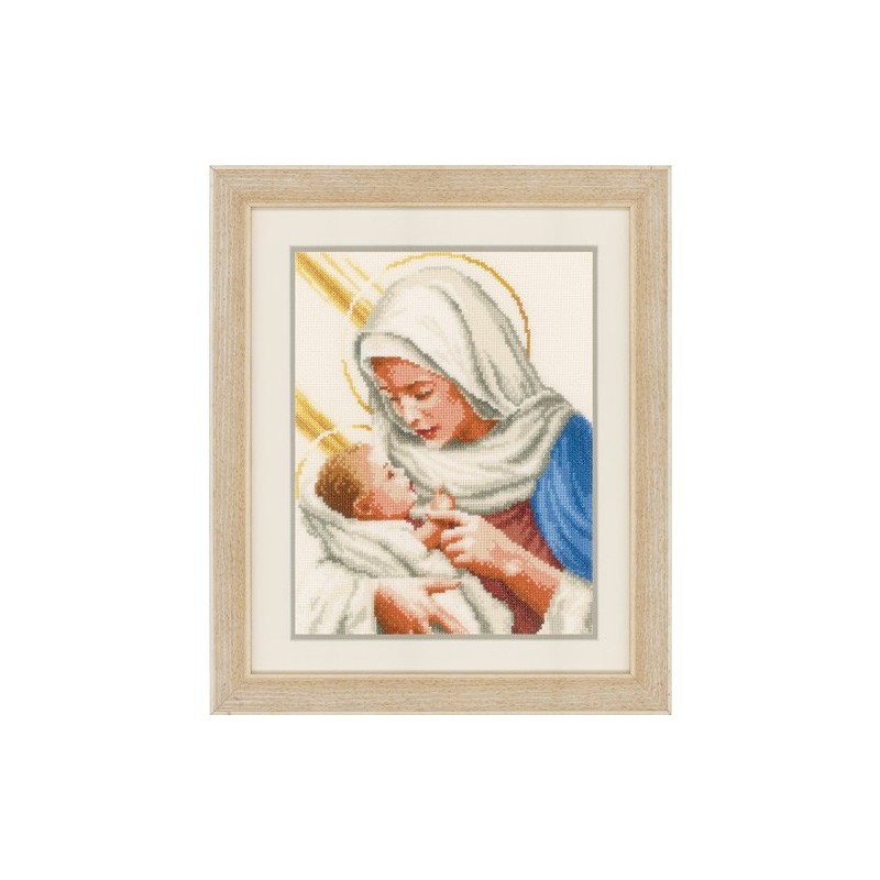 Kit punto de cruz Virgen con niño