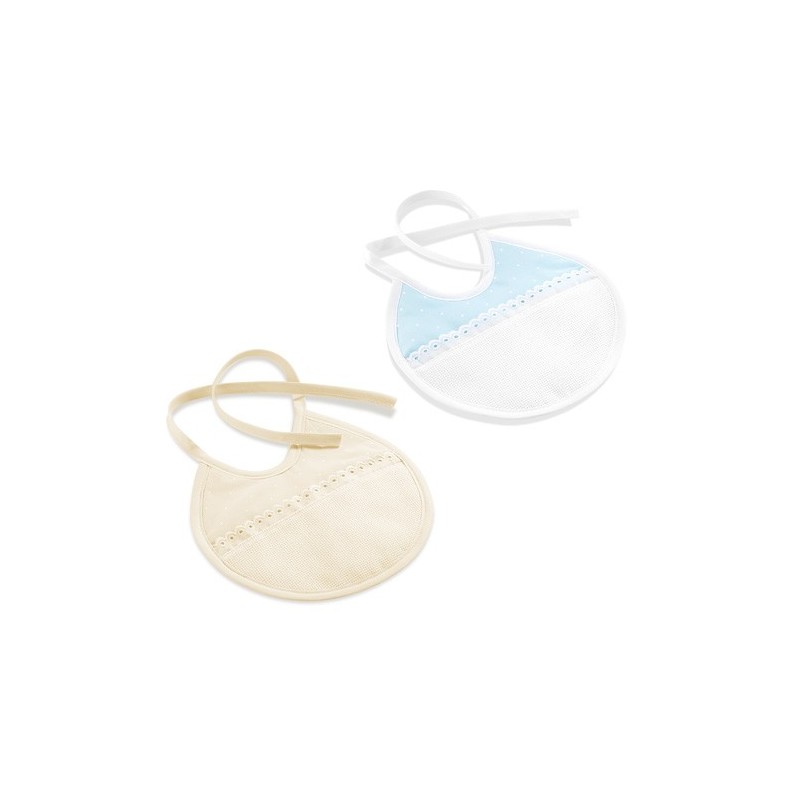 Pack 2 baberos topos azul y beige