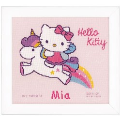 Hello Kitty Kit punto de cruz Natalicio y el unicornio